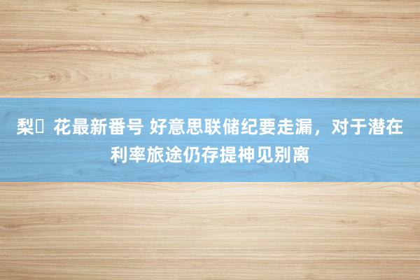 梨々花最新番号 好意思联储纪要走漏，对于潜在利率旅途仍存提神见别离