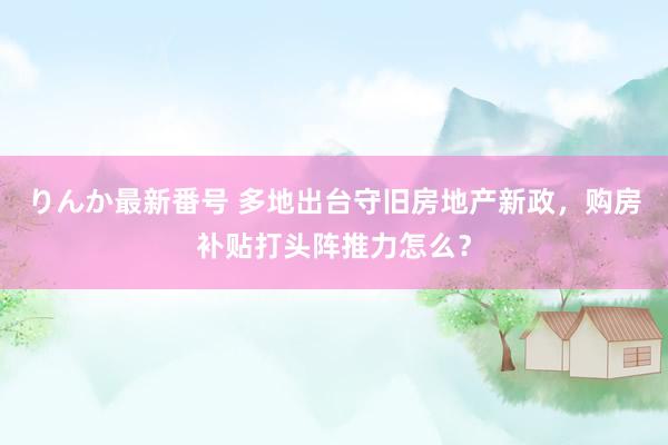 りんか最新番号 多地出台守旧房地产新政，购房补贴打头阵推力怎么？