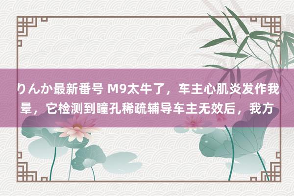 りんか最新番号 M9太牛了，车主心肌炎发作我晕，它检测到瞳孔稀疏辅导车主无效后，我方