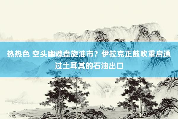 热热色 空头幽魂盘旋油市？伊拉克正鼓吹重启通过土耳其的石油出口