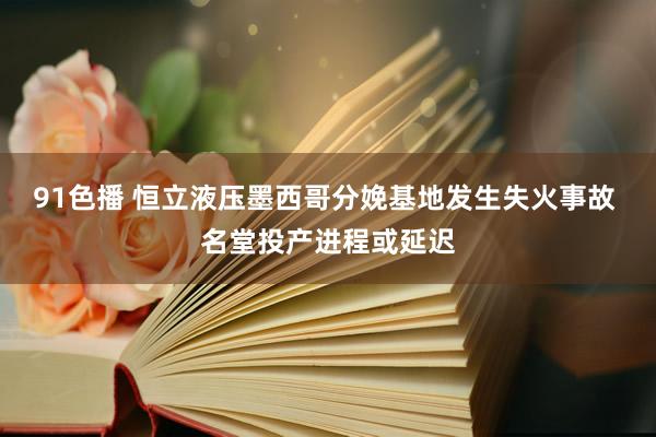 91色播 恒立液压墨西哥分娩基地发生失火事故 名堂投产进程或延迟