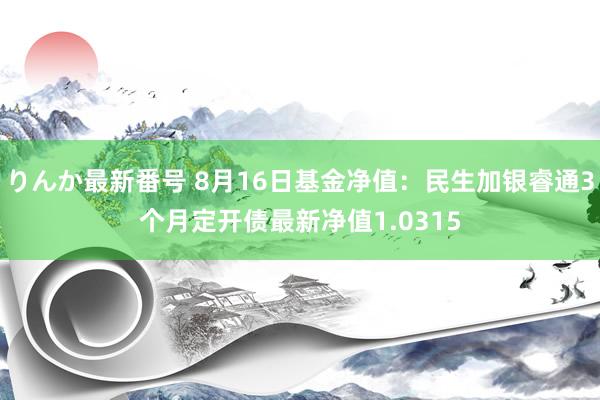 りんか最新番号 8月16日基金净值：民生加银睿通3个月定开债最新净值1.0315