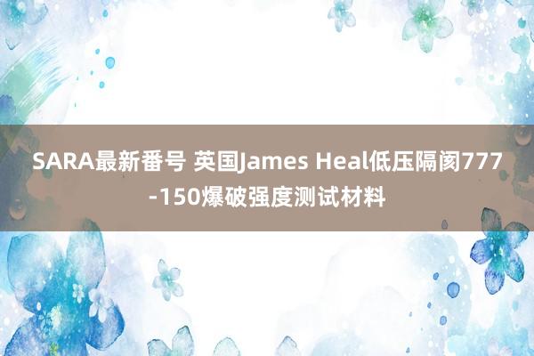 SARA最新番号 英国James Heal低压隔阂777-150爆破强度测试材料