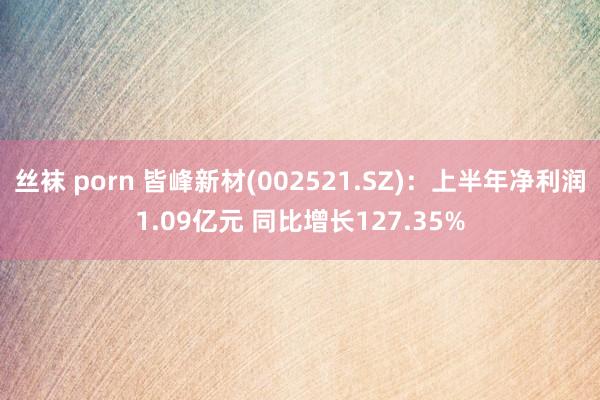 丝袜 porn 皆峰新材(002521.SZ)：上半年净利润1.09亿元 同比增长127.35%