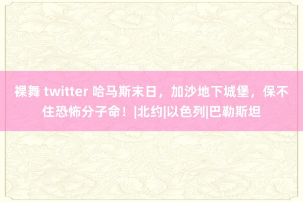 裸舞 twitter 哈马斯末日，加沙地下城堡，保不住恐怖分子命！|北约|以色列|巴勒斯坦